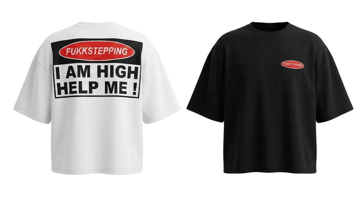 Tee, black and white
